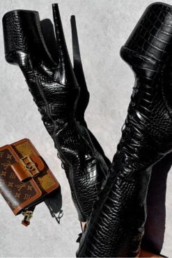 Hella Heels Cold Blooded Black Knee High Boots - 8inch -Famous Boot Store IMG 0319 0d6a8147 3d79 4526 aa06 a5218c79ee42