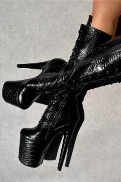 Hella Heels Cold Blooded Black Knee High Boots - 8inch