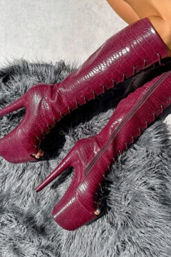 Hella Heels I Don't Bite Open Toe Knee High Boots - 8inch -Famous Boot Store IMG 0418