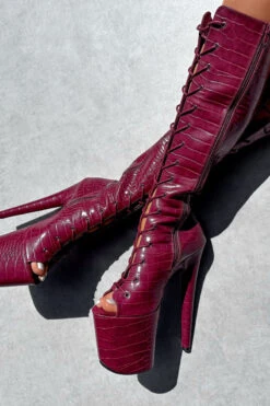 Hella Heels I Don't Bite Open Toe Knee High Boots - 8inch -Famous Boot Store IMG 0441 1