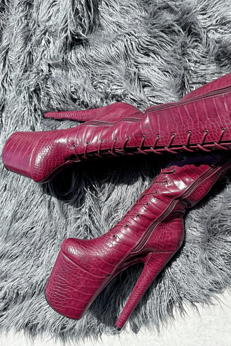 Hella Heels I Don't Bite Knee High Boots - 8inch 2 Hella Heels I Don't Bite Knee High Boots - 8inch - Image 2