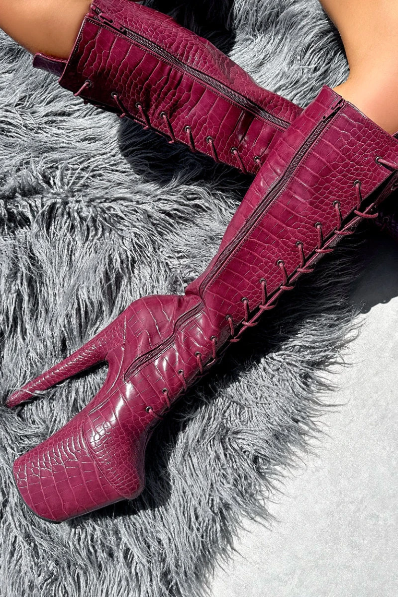 Hella Heels I Don't Bite Knee High Boots - 8inch 4 Hella Heels I Don't Bite Knee High Boots - 8inch - Image 4