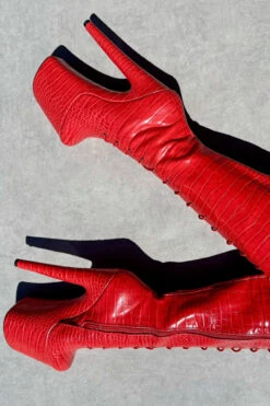 Hella Heels Out For Blood Knee High Boots - 8inch 9 Hella Heels Out For Blood Knee High Boots - 8inch -Famous Boot Store IMG 0515