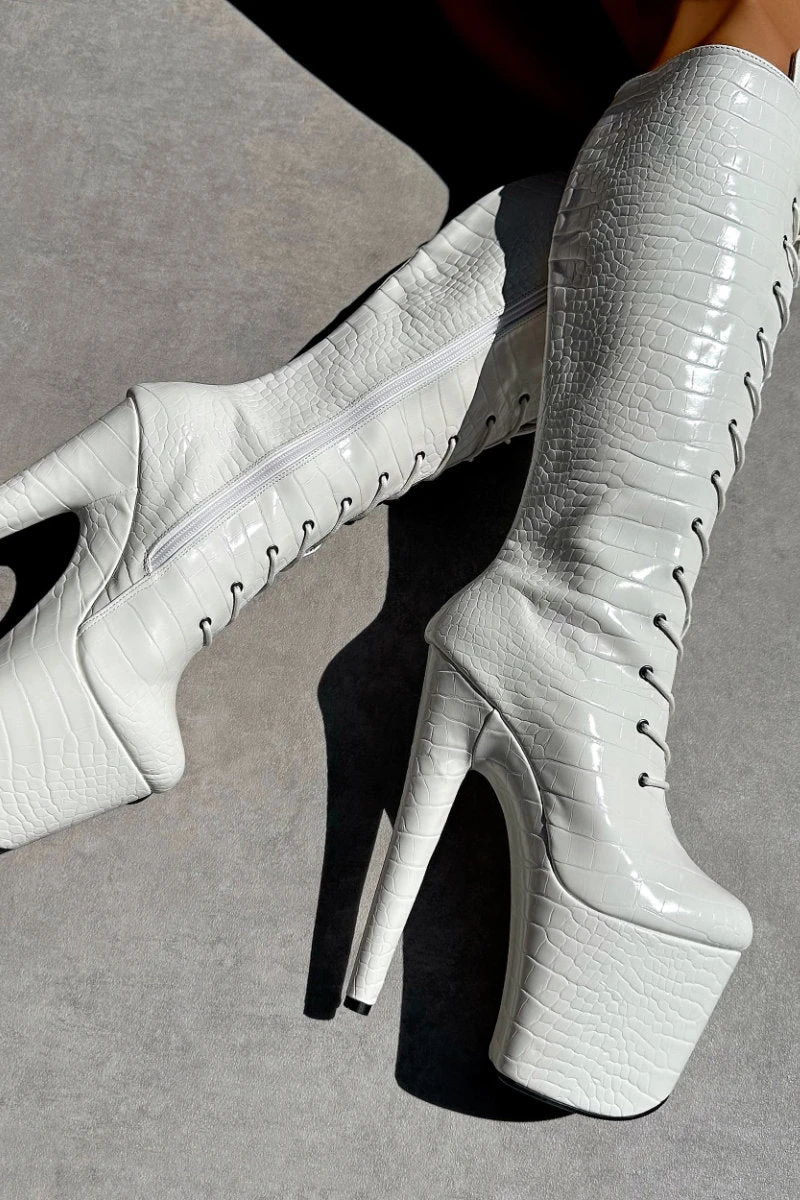 Hella Heels Ghosted Knee High Boots - 8inch 2 Hella Heels Ghosted Knee High Boots - 8inch - Image 2