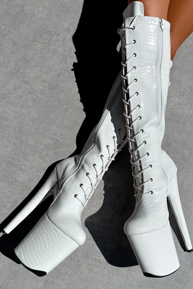 Hella Heels Ghosted Knee High Boots - 8inch 1 Hella Heels Ghosted Knee High Boots - 8inch