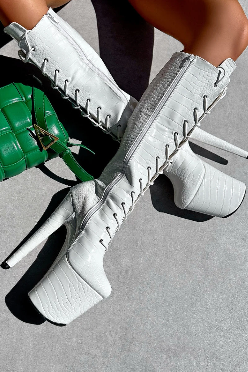 Hella Heels Ghosted Knee High Boots - 8inch 4 Hella Heels Ghosted Knee High Boots - 8inch - Image 4