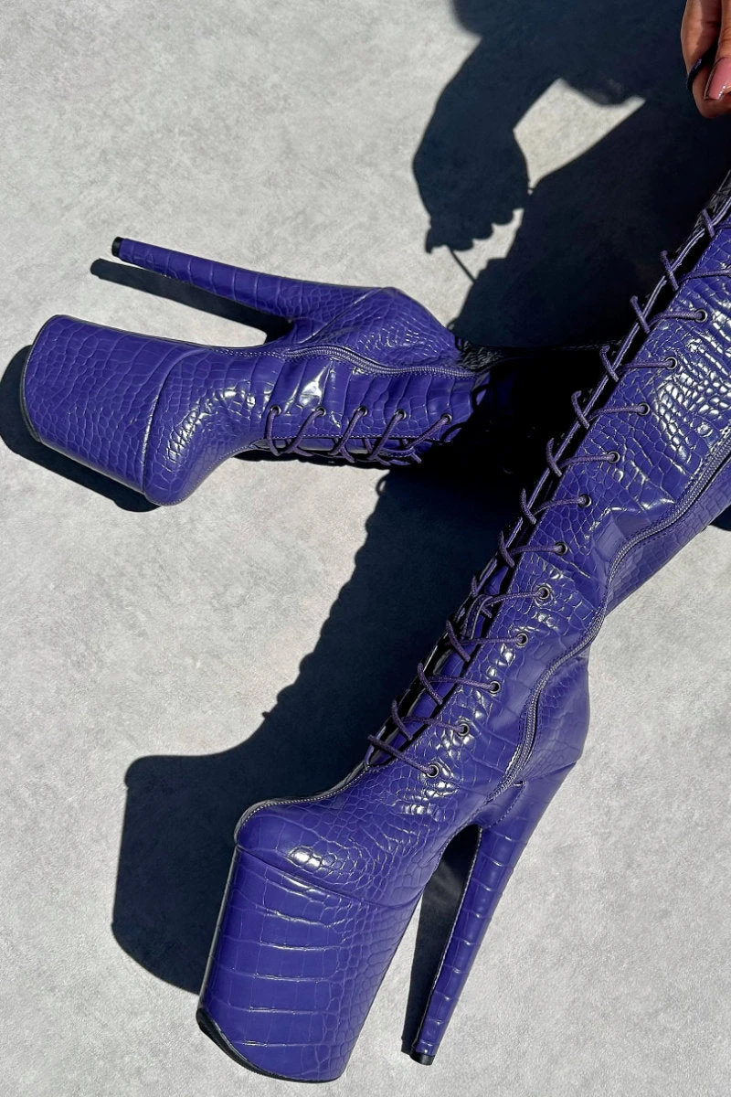 Hella Heels Play Dead Knee High Boots - 8inch 2 Hella Heels Play Dead Knee High Boots - 8inch - Image 2