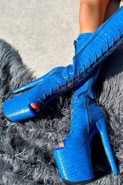 Hella Heels Electric Boa Open Toe Knee High Boots - 8inch -Famous Boot Store IMG 0683 d0ee984b 71cf 45a8 ad2a 5bd90fe3774e 1