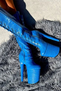 Hella Heels Electric Boa Knee High Boots - 8inch