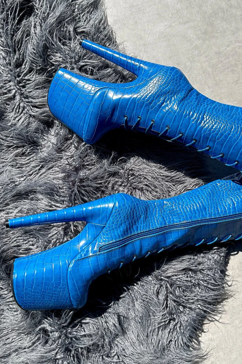 Hella Heels Electric Boa Knee High Boots - 8inch 2 Hella Heels Electric Boa Knee High Boots - 8inch - Image 2