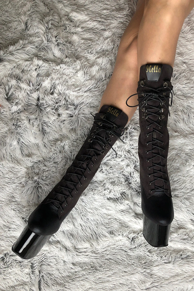 Hella Heels Blaq Kicks Boots - 8inch 1 Hella Heels Blaq Kicks Boots - 8inch