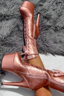 Hella Heels 7inch Ankle Boots - Rose Gold 5 Hella Heels 7inch Ankle Boots - Rose Gold -Famous Boot Store IMG 4745