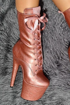 Hella Heels 8inch Ankle Boots - Rose Gold 5 Hella Heels 8inch Ankle Boots - Rose Gold -Famous Boot Store IMG 4752 1
