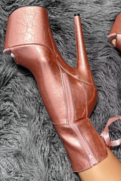 Hella Heels Corset 8inch Boots - Rose Gold -Famous Boot Store IMG 4755