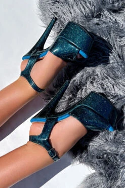 Hella Heels The Glitterati 7inch Stilettos - Ocean Eyes -Famous Boot Store IMG 7170 1