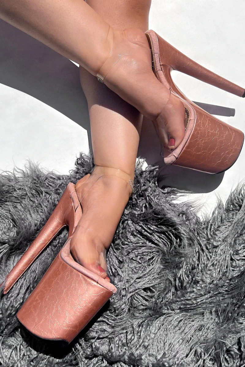 Hella Heels 8inch Stilettos - Rose Gold 1 Hella Heels 8inch Stilettos - Rose Gold