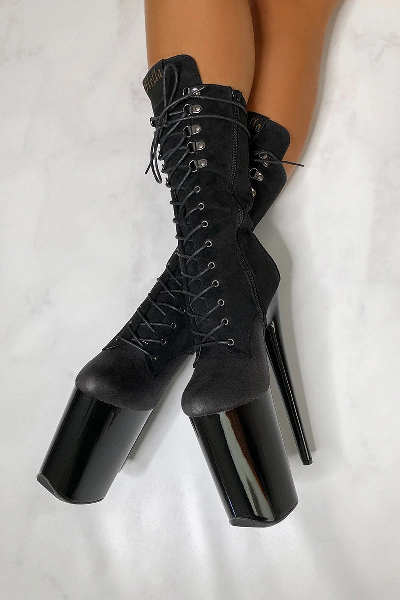 Hella Heels Blaq Kicks Boots - 9inch 2 Hella Heels Blaq Kicks Boots - 9inch - Image 2