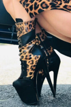 Hella Heels EmpireKicks 8inch Boots - Black 11 Hella Heels EmpireKicks 8inch Boots - Black -Famous Boot Store KicksBlackLeopard7