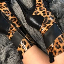 Hella Heels EmpireKicks 8inch Boots - Black -Famous Boot Store Kicks Black Leopard 8 inch 4 1512x 79687291 2576 42ec affe 74c11f5875c0 1