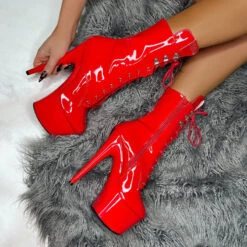 Hella Heels LipKit 7inch Boots - Cherry Pie 8 Hella Heels LipKit 7inch Boots - Cherry Pie -Famous Boot Store LipKit Cherry Pie Boot Red 7 inch stripper shoes Hella Heels 4