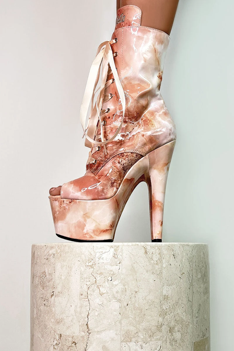 Hella Heels Renaissance Open Toe 7inch Boots - Mercy 2 Hella Heels Renaissance Open Toe 7inch Boots - Mercy - Image 2