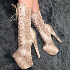 Hella Heels Milksnake Boots - 7inch 9 Hella Heels Milksnake Boots - 7inch -Famous Boot Store Milksnake7