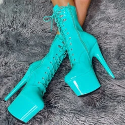 Hella Heels LipKit 7inch Boots - Minted -Famous Boot Store Minted7InchSide