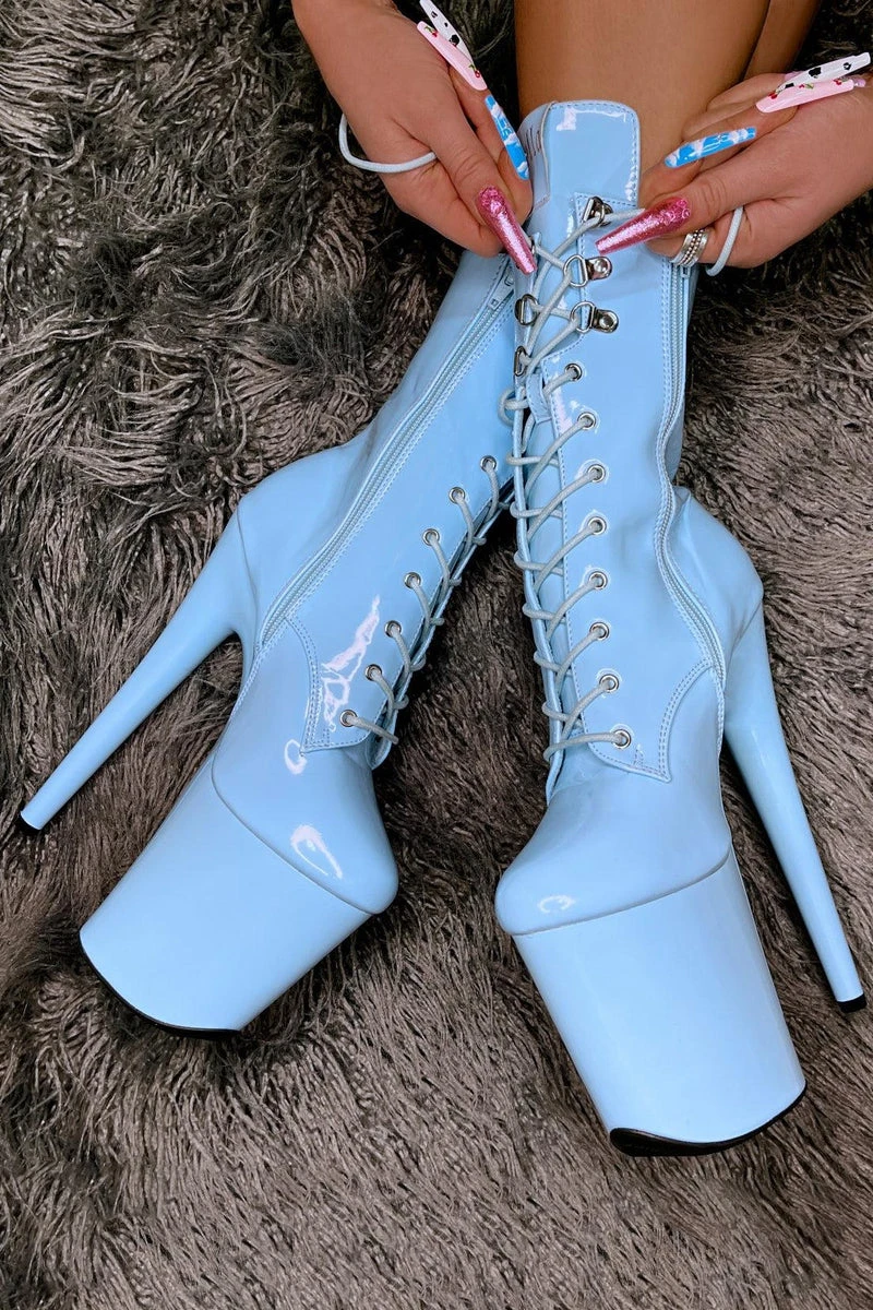 Hella Heels LipKit 8inch Boots - Sky High 1 Hella Heels LipKit 8inch Boots - Sky High