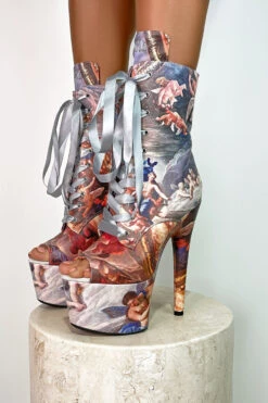 Hella Heels Renaissance Open Toe 7inch Boots - Stairway To Heaven 6 Hella Heels Renaissance Open Toe 7inch Boots - Stairway To Heaven -Famous Boot Store Stairway to heaven Open toe 7 inch stripper shoes 3