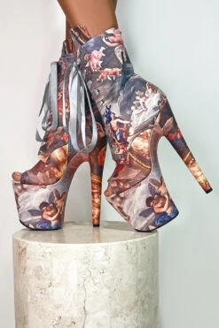 Hella Heels Renaissance Open Toe 8inch Boots - Stairway To Heaven -Famous Boot Store Stairway to heaven open toe 8 inch boot stripper shoes 8