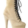 Pleaser USA Adore-1020FS Faux Suede 7Inch Pleaser Boots - Beige
