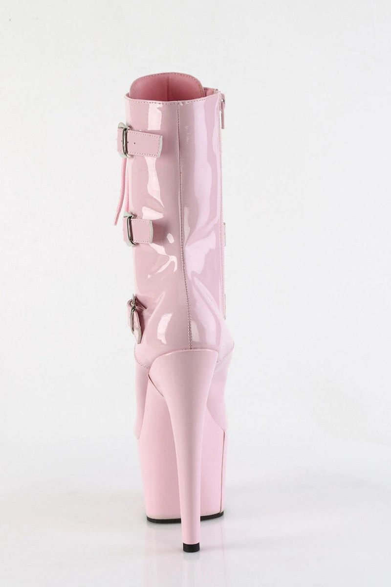 Pleaser USA Adore-1043 7inch Pleaser Boots - Patent Baby Pink 4 Pleaser USA Adore-1043 7inch Pleaser Boots - Patent Baby Pink - Image 4