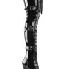 Pleaser USA Adore-3028 7inch Thigh High Pleaser Boots - Patent Black