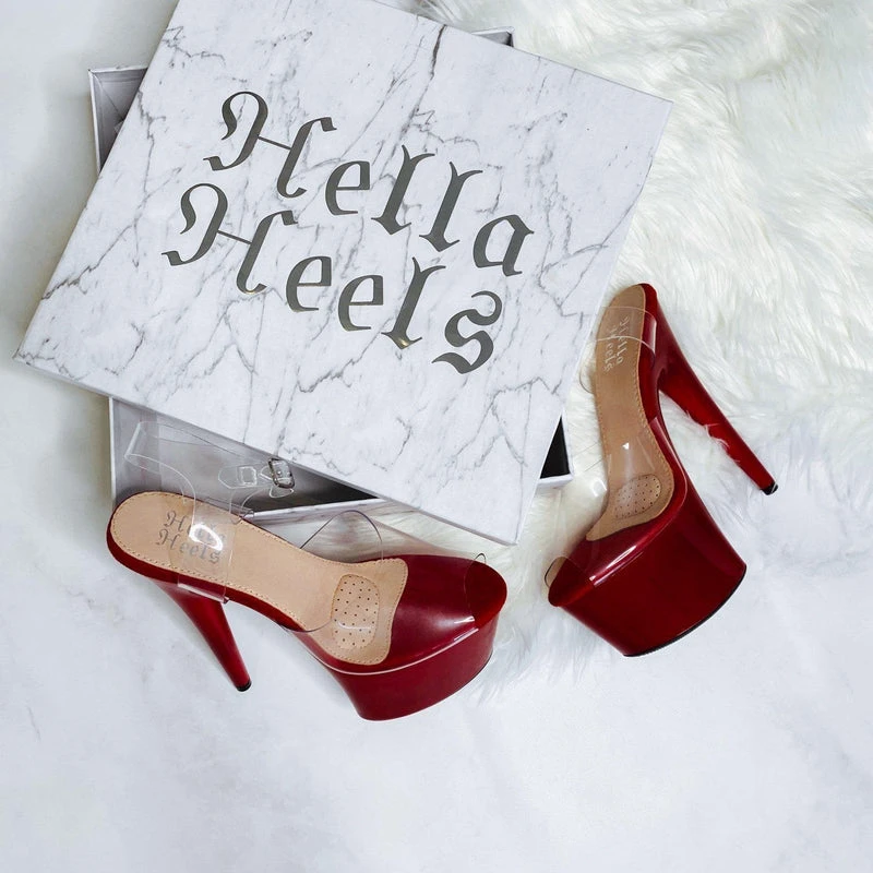 Hella Heels Classic Gloss 7inch Stilettos - Chilli 6 Hella Heels Classic Gloss 7inch Stilettos - Chilli - Image 6