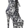 Pleaser USA Flamingo-1020DP 8inch Pleaser Boots - Money Print