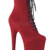 Pleaser USA Flamingo-1020FS Faux Suede 8inch Pleaser Boots - Red