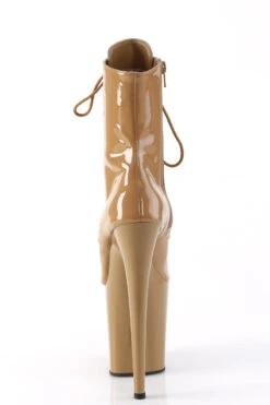 Pleaser USA Flamingo-1021 Peep Toe 8inch Pleaser Boots - Patent Toffee -Famous Boot Store flamingo 1021 tf m09 1
