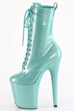 Pleaser USA Flamingo-1040GP 8inch Pleaser Boots - Aqua Glitter -Famous Boot Store flamingo 1040gp aqg m05