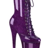 Pleaser USA Flamingo-1040GP 8inch Pleaser Boots - Purple Glitter