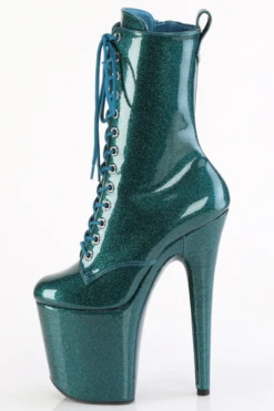 Pleaser USA Flamingo-1040GP 8inch Pleaser Boots - Teal Glitter -Famous Boot Store flamingo 1040gp tlg m05 1