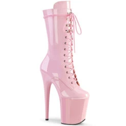 Pleaser USA Flamingo-1050 8inch Pleaser Boots - Patent Baby Pink -Famous Boot Store flamingo 1050 bp 1