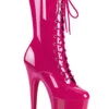 Pleaser USA Flamingo-1050 8inch Pleaser Boots - Patent Hot Pink
