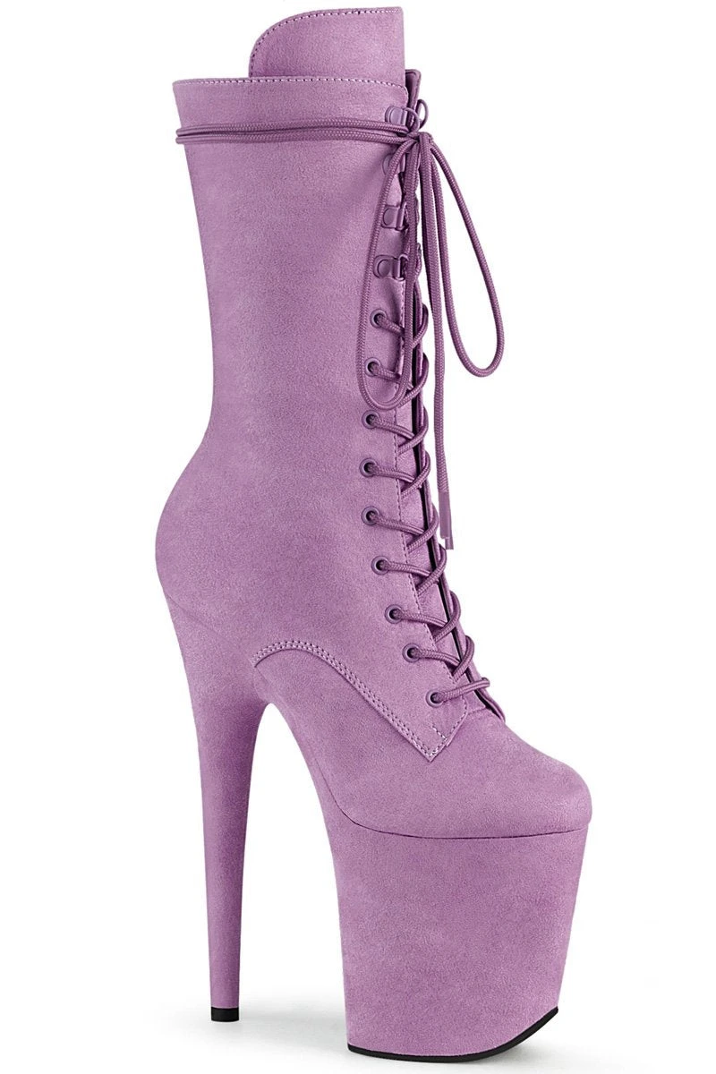 Pleaser USA Flamingo-1050FS Faux Suede 8inch Pleaser Boots - Lilac 1 Pleaser USA Flamingo-1050FS Faux Suede 8inch Pleaser Boots - Lilac