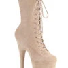 Pleaser USA Flamingo-1050FS Faux Suede 8inch Pleaser Boots - Oatmeal