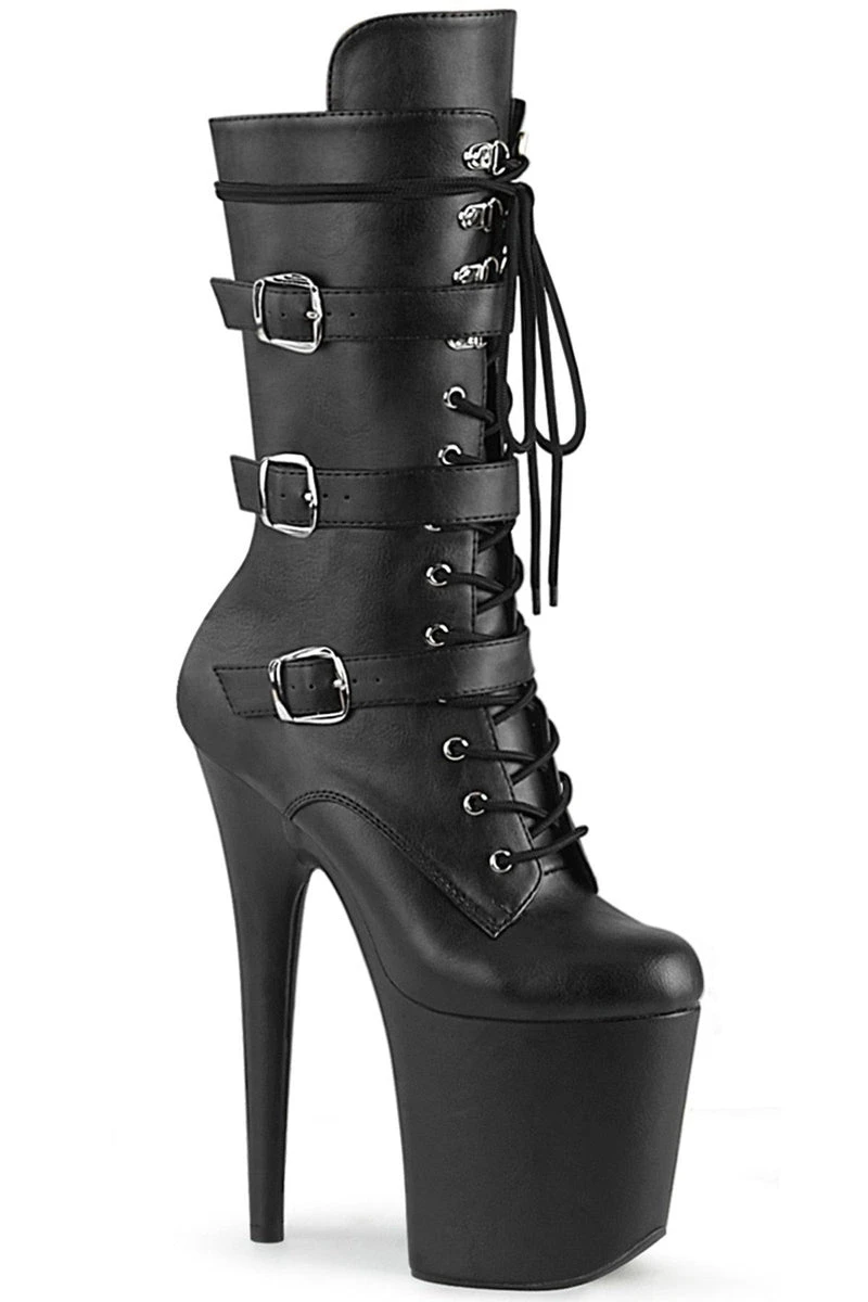 Pleaser USA Flamingo-1053 8inch Pleaser Boots - Matte Black 1 Pleaser USA Flamingo-1053 8inch Pleaser Boots - Matte Black