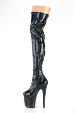 Pleaser USA Flamingo-3000 8inch Thigh High Pleaser Boots - Holographic Black -Famous Boot Store flamingo 3000hwr bhg m13 1