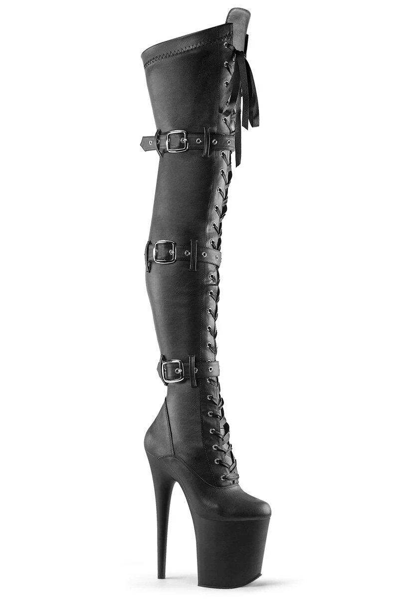 Pleaser USA Flamingo-3028 8inch Thigh High Pleaser Boots - Matte Black 1 Pleaser USA Flamingo-3028 8inch Thigh High Pleaser Boots - Matte Black