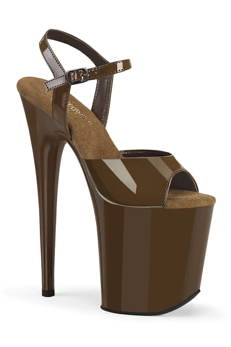 Pleaser USA Flamingo-809 8inch Pleasers - Patent Mocha 1 Pleaser USA Flamingo-809 8inch Pleasers - Patent Mocha