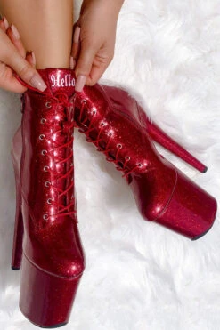 Hella Heels The Glitterati 8inch Ankle Boots - Kansass -Famous Boot Store glitter 32 1