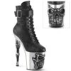 Pleaser USA Rapture-1020STR-02 8inch Pleaser Boots - Matte Black/Silver
